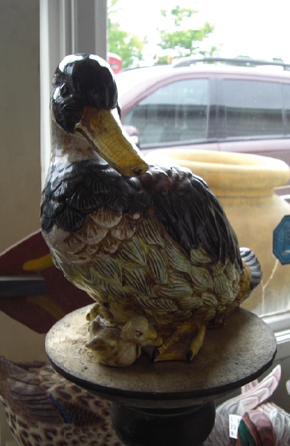 Porcelain Duck with Chicks - Click Image to Close
